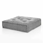 Pufe quadrado étnico em tecido de retalhos ou veludo - fibra Viadurini