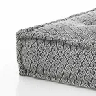 Pufe quadrado étnico em tecido de retalhos ou veludo - fibra Viadurini