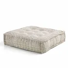 Pufe quadrado étnico em tecido de retalhos ou veludo - fibra Viadurini