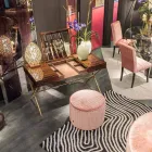 Pufe de design em tecido Belle 1 Viadurini