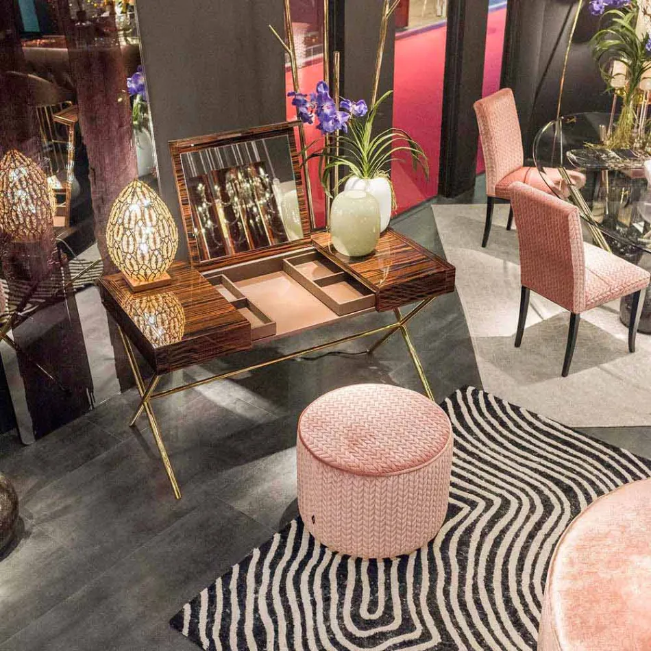 Pufe de design em tecido Belle 1 Viadurini