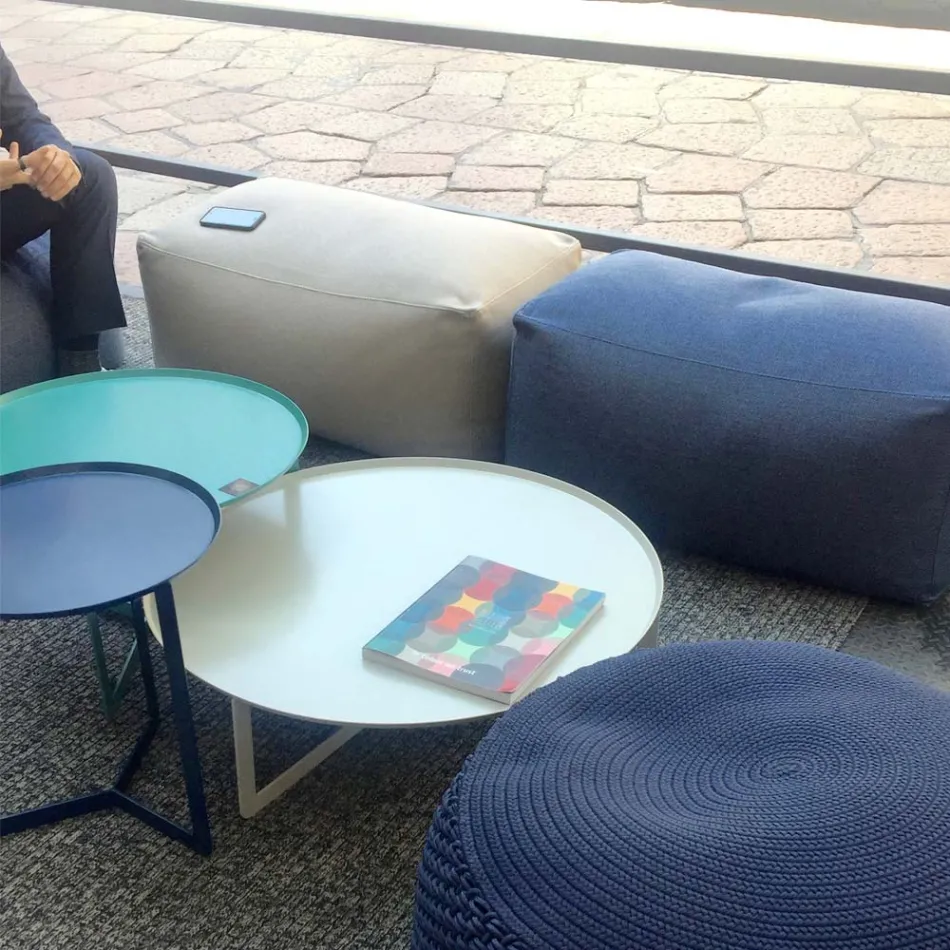 Pufe otomano retangular macio para uso interno e externo em tecido - Naemi Viadurini