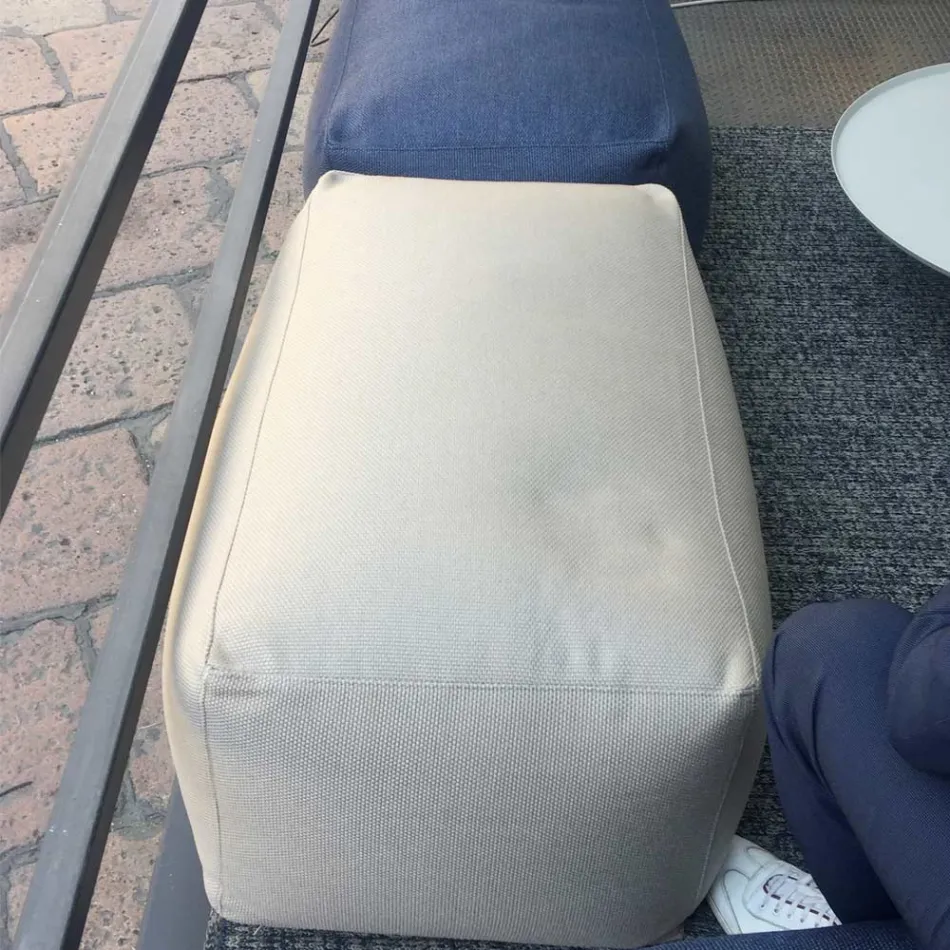 Pufe otomano retangular macio para uso interno e externo em tecido - Naemi Viadurini