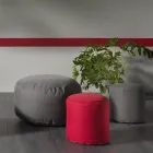 Pufe redondo macio para sala interna ou externa em tecido colorido - Naemi Viadurini