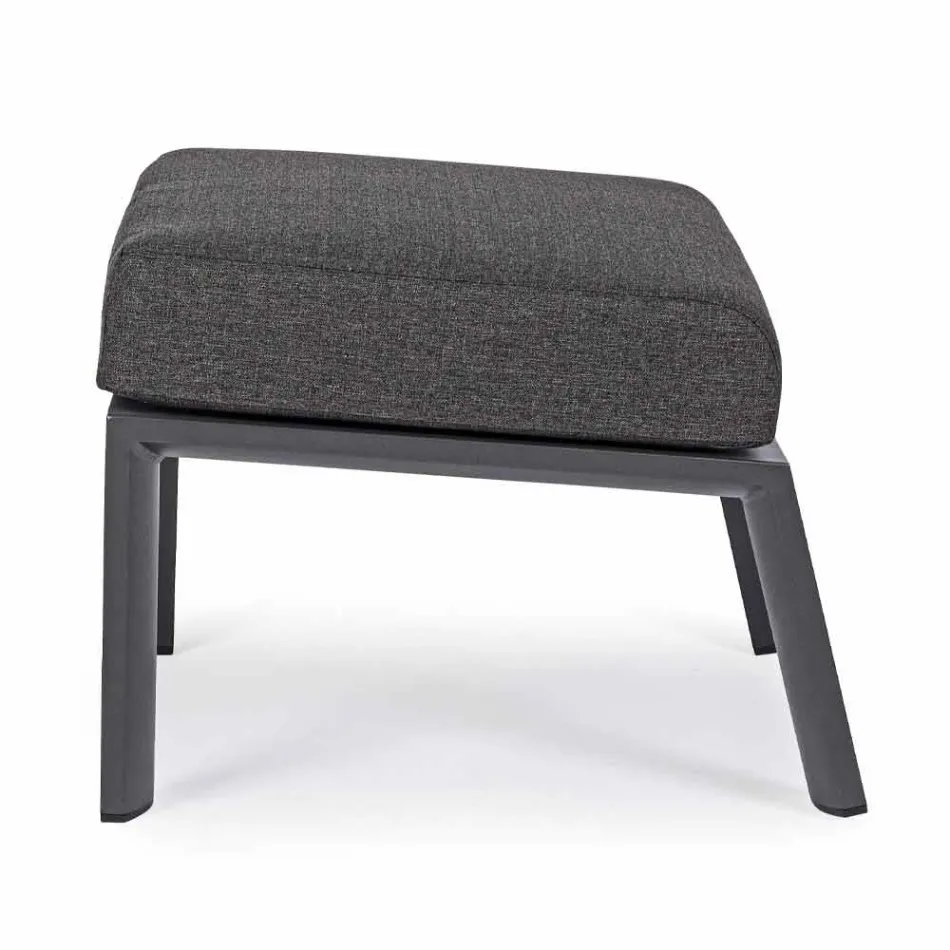 Pufe Apoio para Pés em Tecido Removível e Alumínio Pintado - Nathy Viadurini