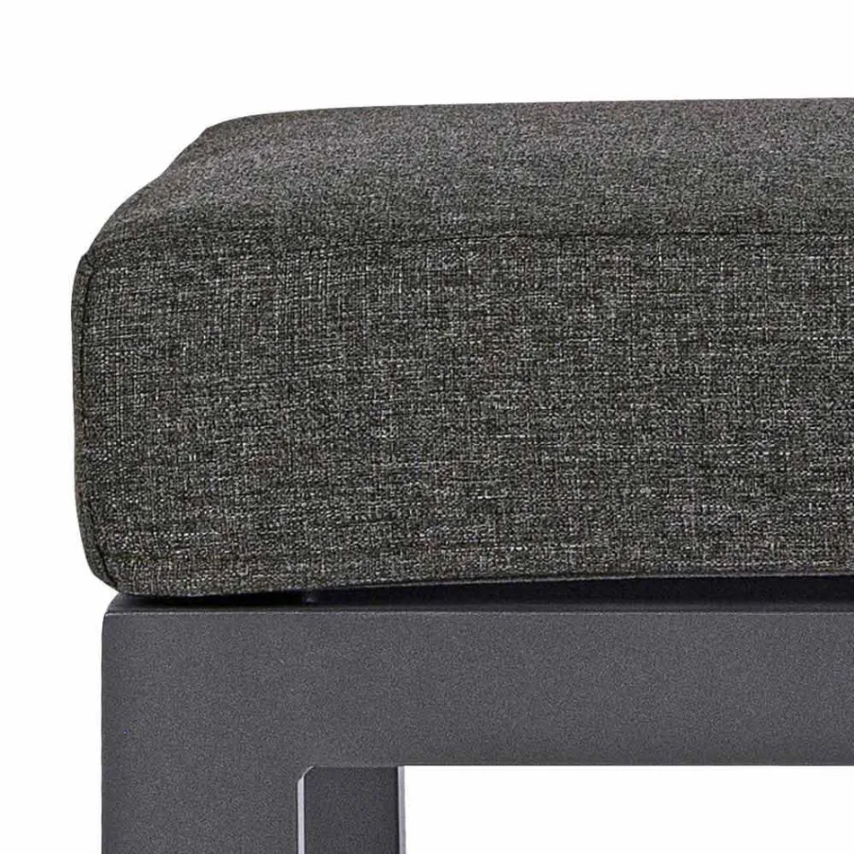 Pufe Apoio para Pés em Tecido Removível e Alumínio Pintado - Nathy Viadurini