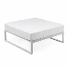 Pufe quadrado para exterior de alumínio com design luxuoso de 3 acabamentos - Julie Viadurini