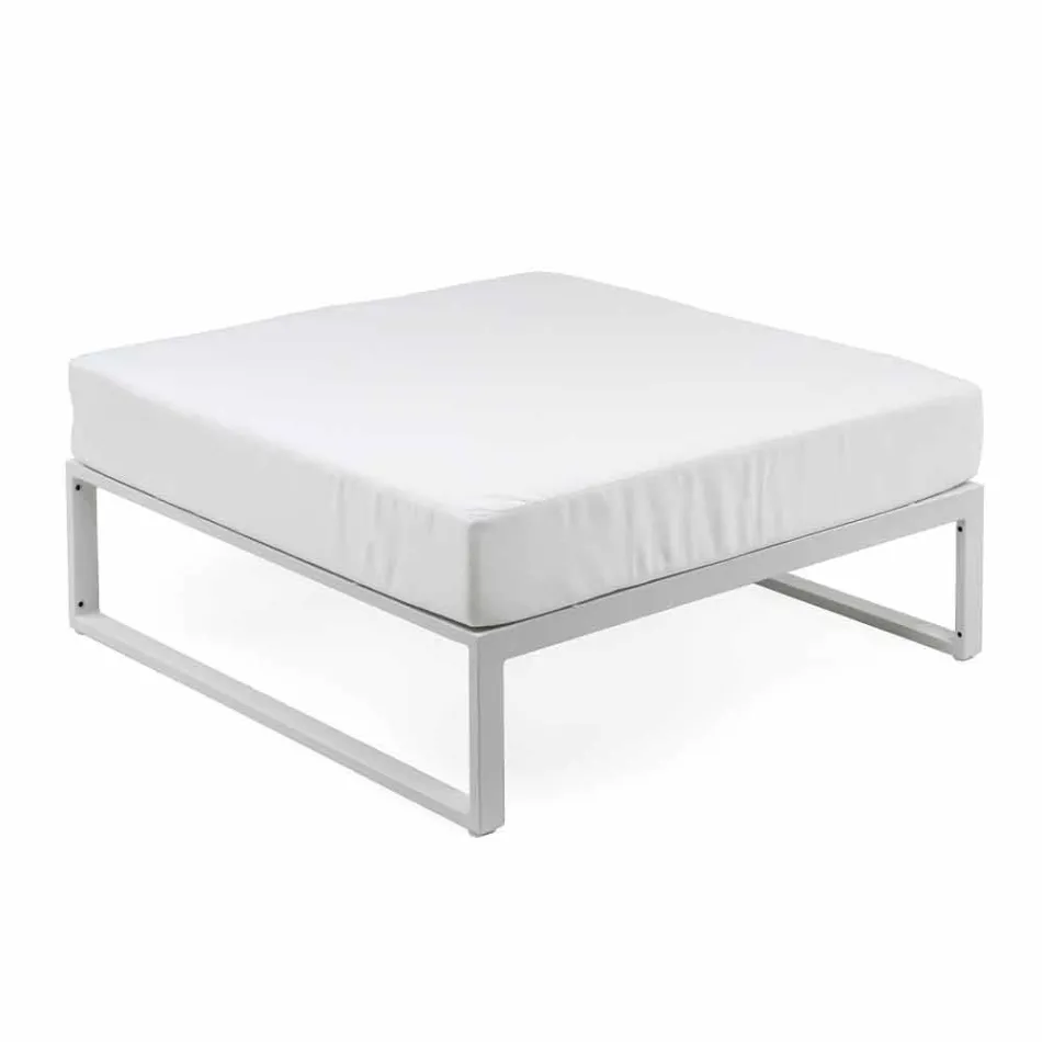 Pufe quadrado para exterior de alumínio com design luxuoso de 3 acabamentos - Julie Viadurini