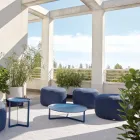 Pufe de jardim redondo em polipropileno em 3 cores Made in Italy - Francisco Viadurini