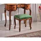 Pufe Estilo Clássico em Madeira de Nogueira e Tecido Feito na Itália - Luxo Viadurini