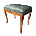 Pufe Estilo Clássico em Madeira de Nogueira e Tecido Feito na Itália - Luxo Viadurini