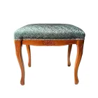 Pufe Estilo Clássico em Madeira de Nogueira e Tecido Feito na Itália - Luxo Viadurini