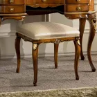 Pufe Estilo Clássico em Madeira Revestido em Tecido Feito na Itália - Cambrige Viadurini