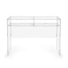 Mesa de escritório prática e independente em acrílico transparente, fabricada na Itália - Ghea Viadurini