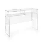Mesa de escritório prática e independente em acrílico transparente, fabricada na Itália - Ghea Viadurini