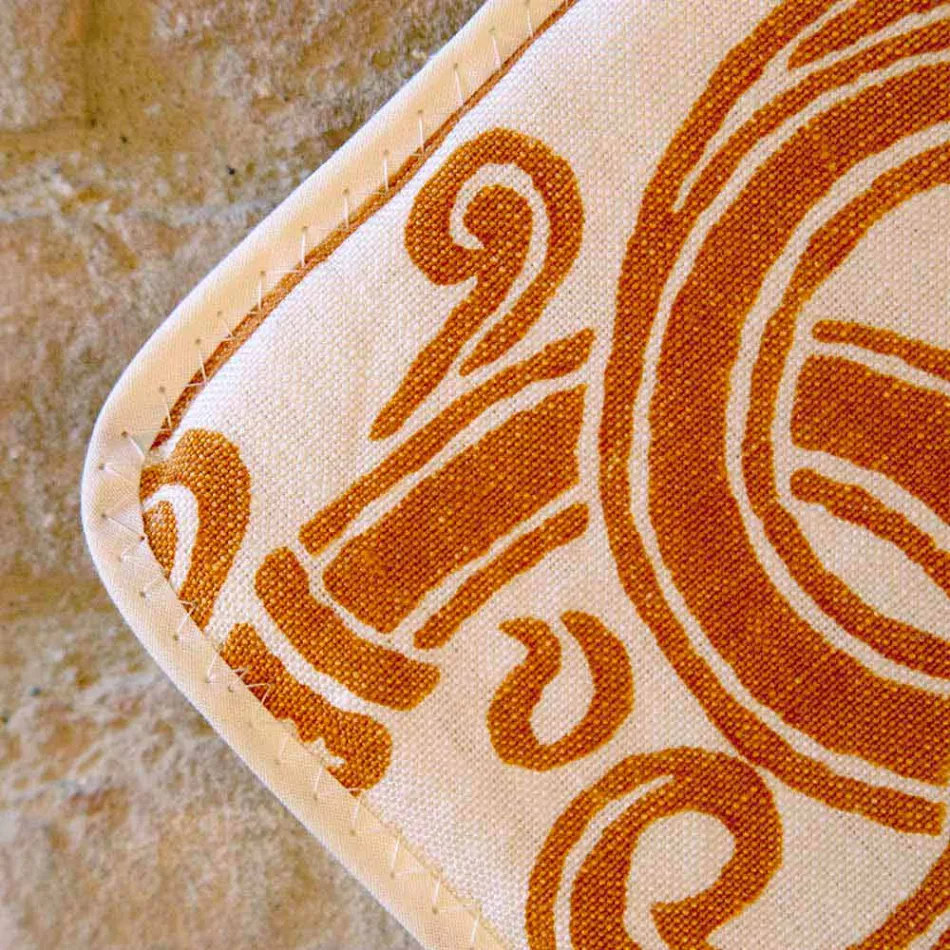 Pegas de arte italiana em linho puro com peça única de impressão manual - Marcas Viadurini