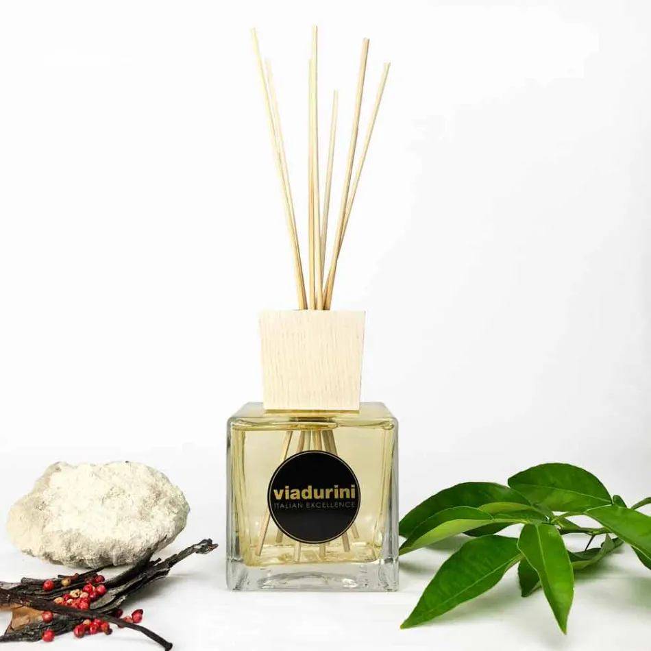 Amber Fragrance Aromatizante doméstico 500 ml com Sticks - Sassidimatera Viadurini
