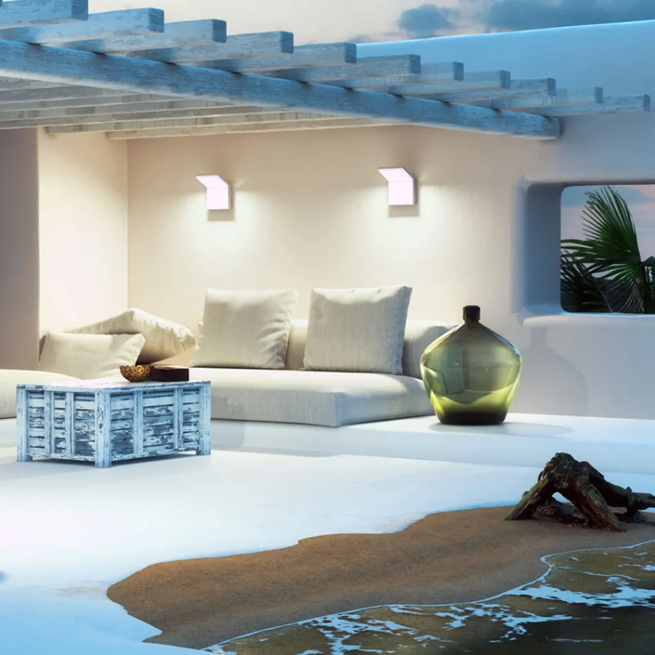 Candeeiro de parede LED de 18 W em alumínio branco ou preto - Nerea Viadurini