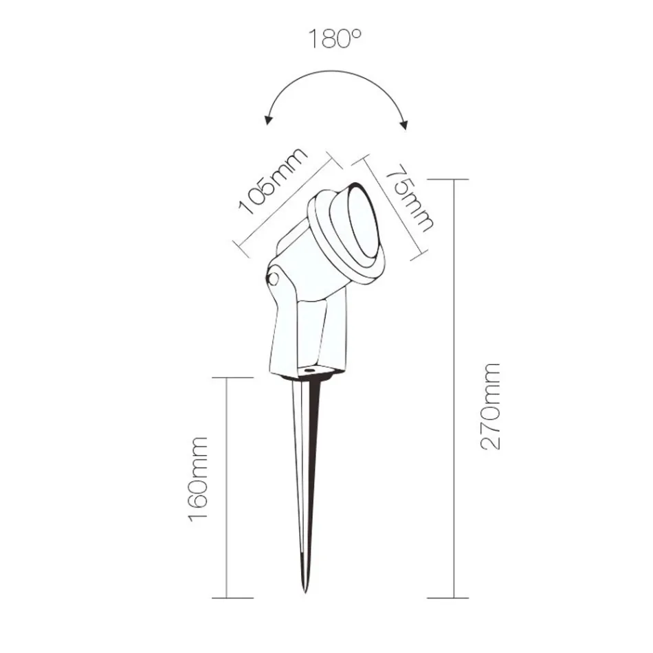Refletor LED externo em alumínio preto fosco 4 peças - Oliver Viadurini