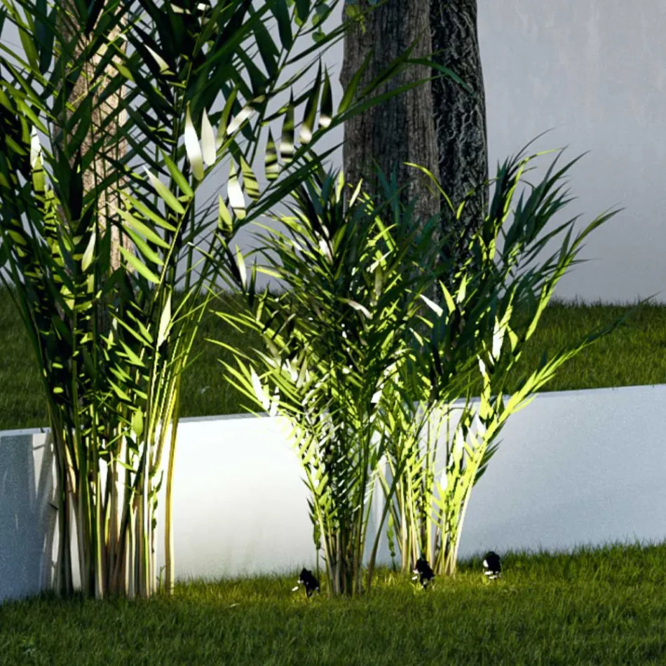 Projetor LED embutido em alumínio Matt Black 4 peças - Obrina Viadurini