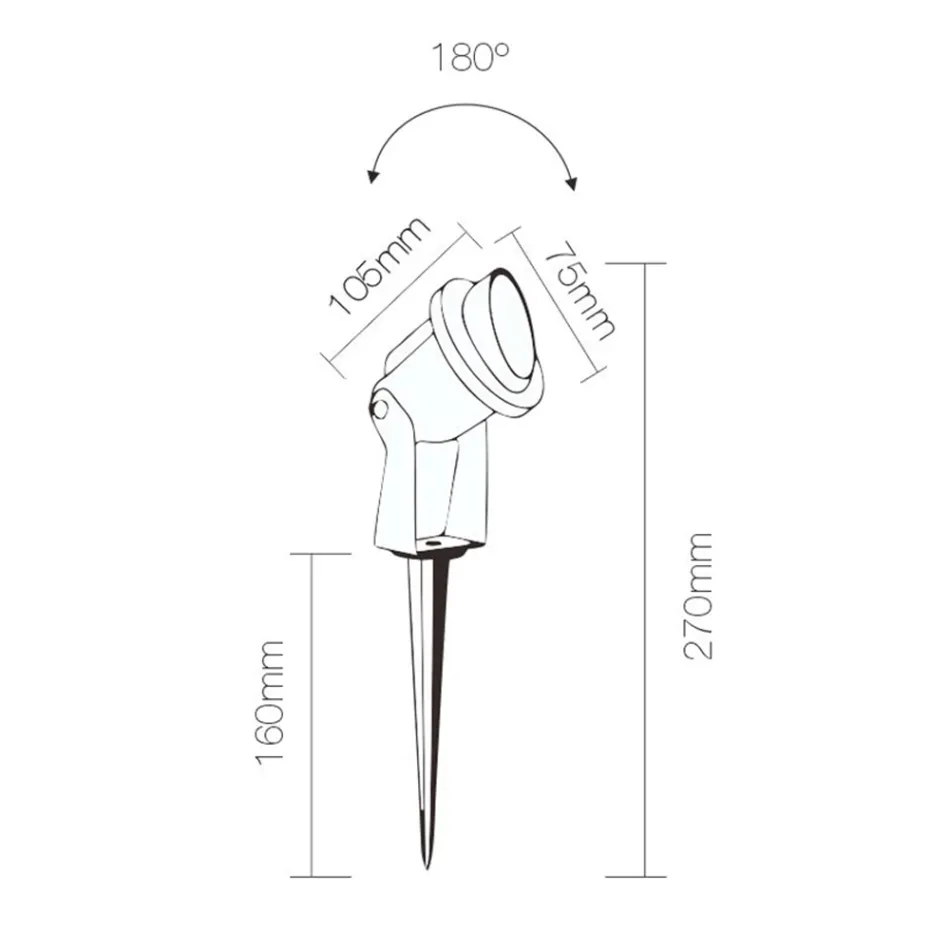 Projetor LED embutido em alumínio Matt Black 4 peças - Obrina Viadurini