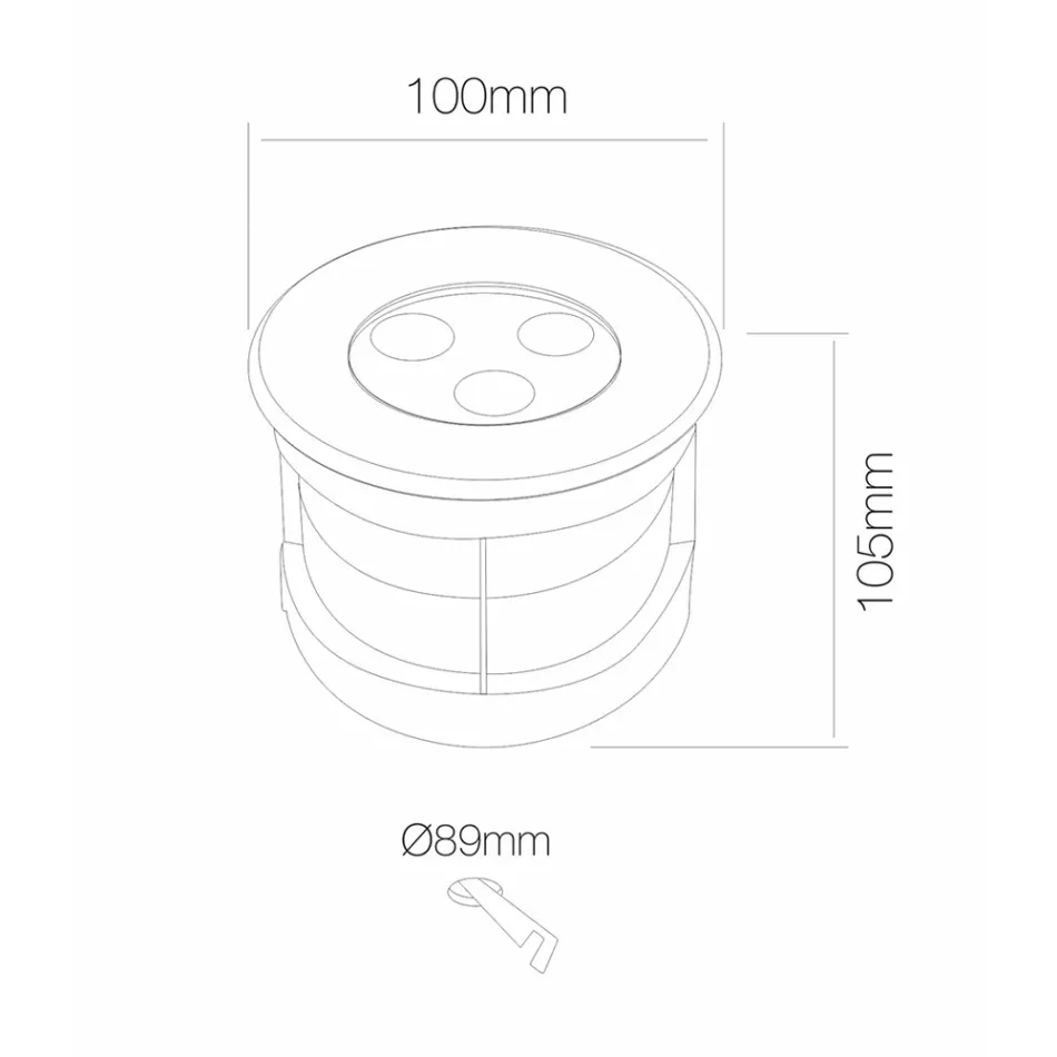 Refletor Redondo com LED Outdoor em Aço Inox - Dakota Viadurini