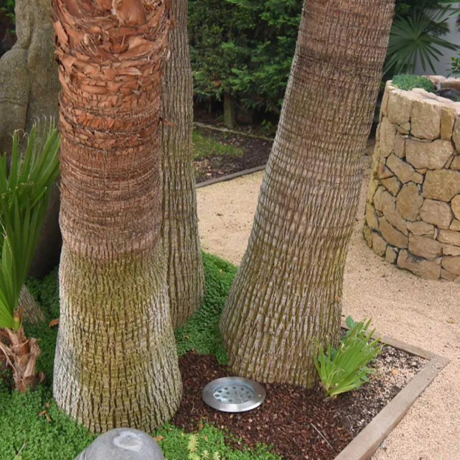 Refletor Redondo com LED Outdoor em Aço Inox - Dakota Viadurini