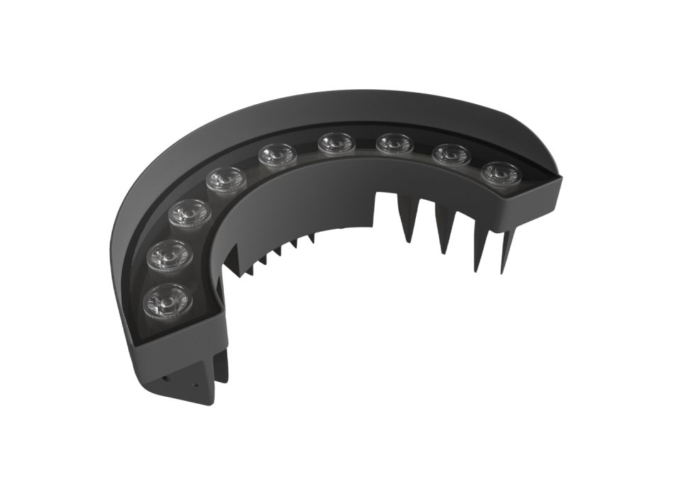 Holofote LED externo 9W em acabamento preto fosco de alumínio - Tudor Viadurini
