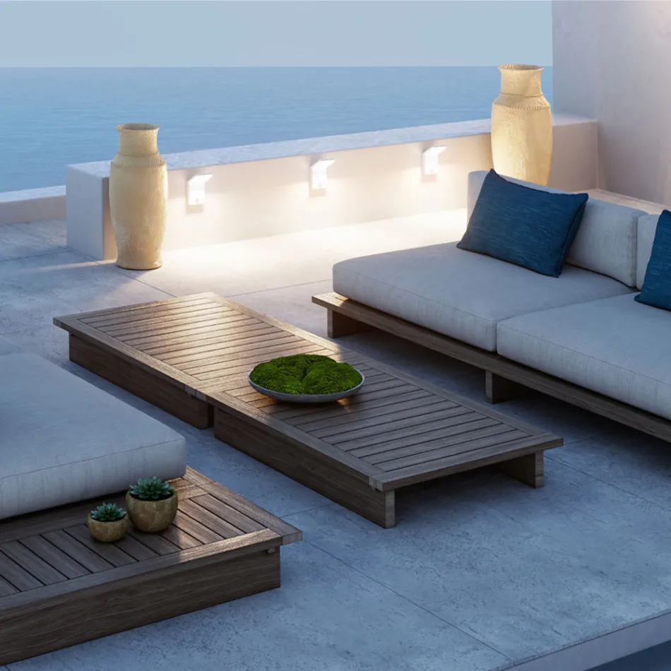 Projetor LED externo de alumínio com sensor de movimento - Nerea Viadurini