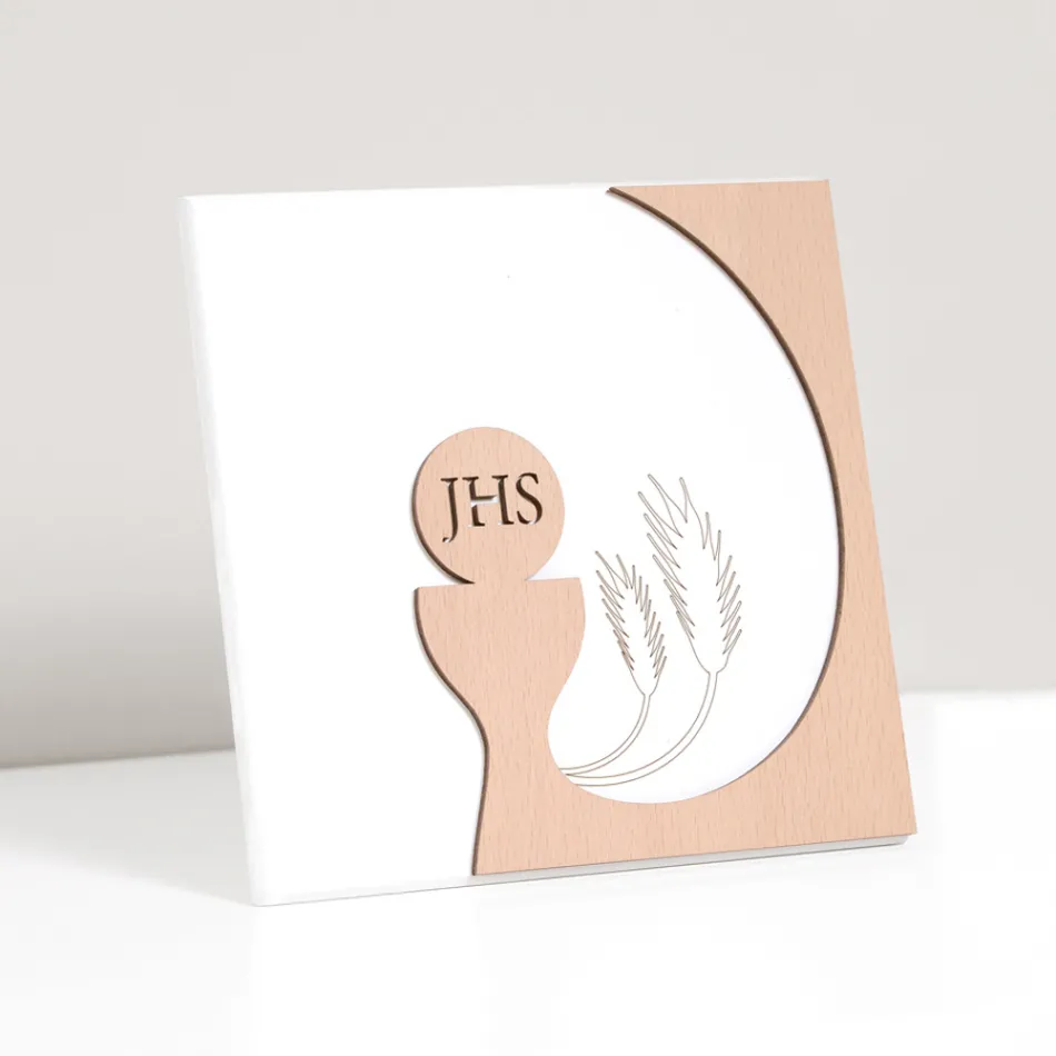 Pequena imagem representando a Eucaristia Gravada a Laser Made in Italy - Ingrid Viadurini