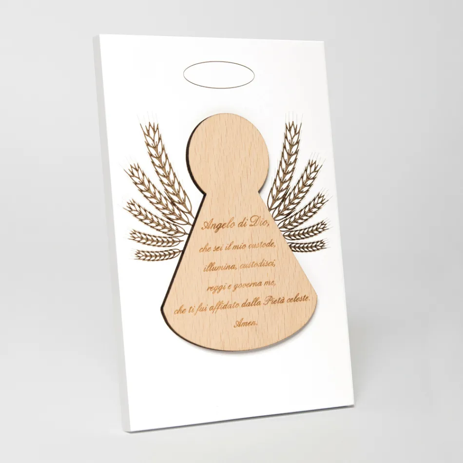 Pequeno quadro representando um anjinho com espigas de milho Feito na Itália - Greta Viadurini