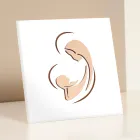 Imagem gravada a laser de Maria e Menino Jesus feita na Itália - Nigella Viadurini