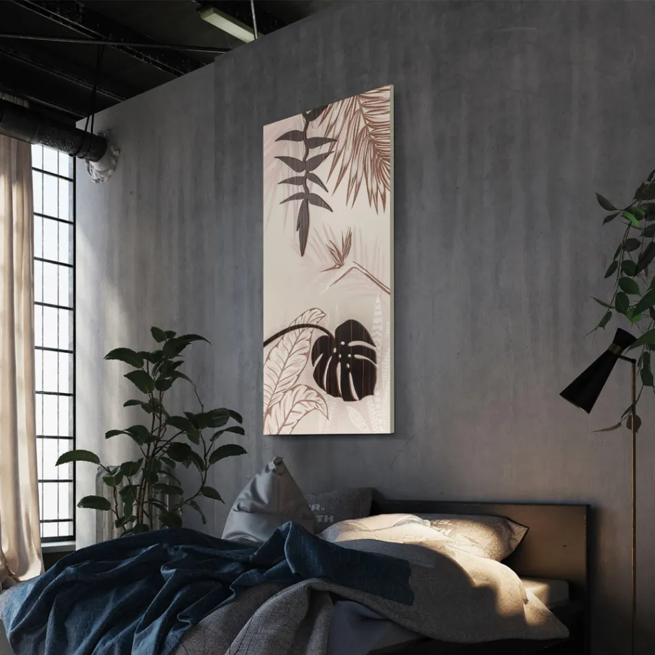 Pintura com motivos tropicais feita com laser feita na Itália - Saeko Viadurini