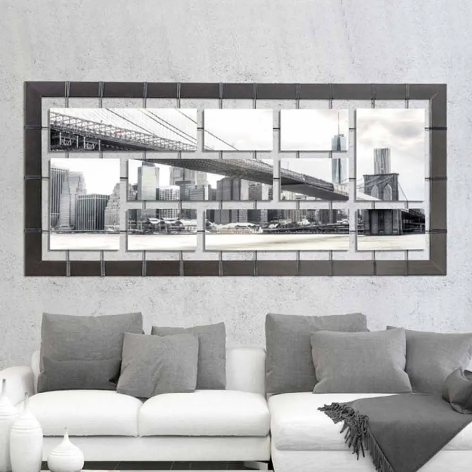 Quadro com painéis suspensos de cordas decoradas à mão Viadurini