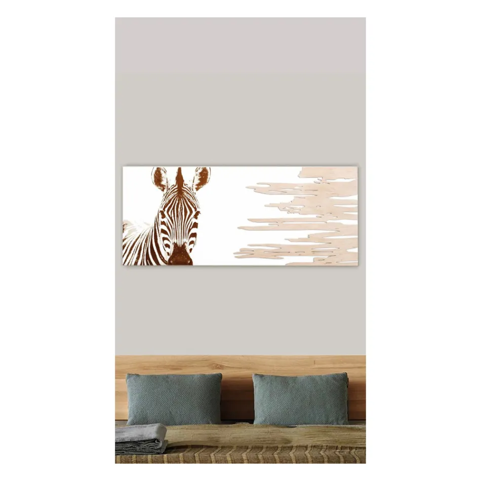 Pintura com Zebra Feito com Laser Feito na Itália - Yuuka Viadurini
