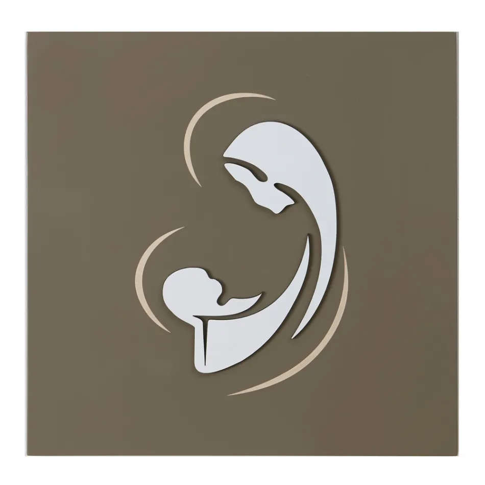 Imagem gravada a laser da Madonna com criança feita na Itália - Bashira Viadurini