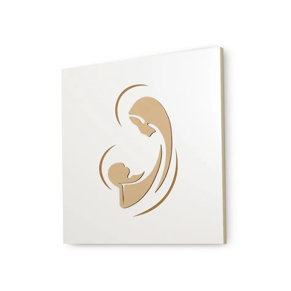 Imagem gravada a laser da Madonna com criança feita na Itália - Bashira Viadurini