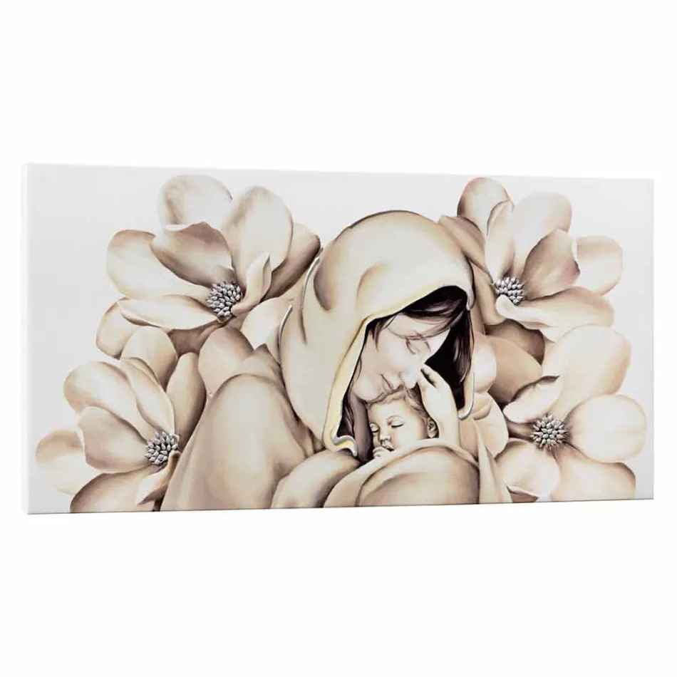 Painel de design moderno em relevo sobre tela feito na Itália Viadurini