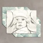 Quadro em madeira com estampa de um beijo para uma criança Fabricado na Itália - Andorra Viadurini