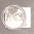 Quadro em madeira com estampa de mulher com criança feito na Itália - Taiwan Viadurini