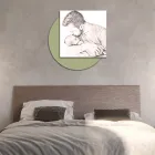 Quadro de madeira com estampa de pai beijando seu filho Fabricado na Itália - Bélgica Viadurini