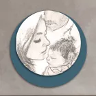 Quadro em madeira com impressão de uma família unida Fabricado na Itália - Canadá Viadurini