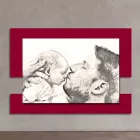 Quadro em Madeira com Impressão de Homem com Criança Fabricado na Itália - Kosovo Viadurini