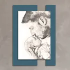 Quadro em Madeira com Impressão de Homem com Criança Fabricado na Itália - Kosovo Viadurini