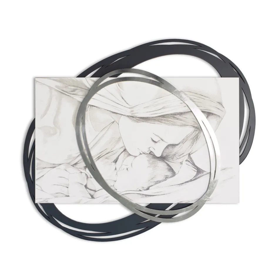 Imagem gravada a laser com o beijo de Maria a Jesus feita na Itália - Sylvie Viadurini