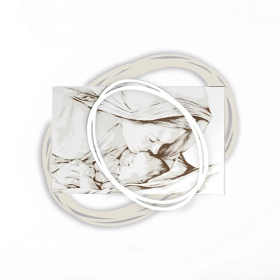 Imagem gravada a laser com o beijo de Maria a Jesus feita na Itália - Sylvie Viadurini