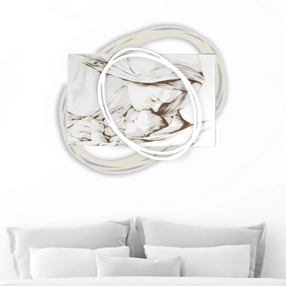 Imagem gravada a laser com o beijo de Maria a Jesus feita na Itália - Sylvie Viadurini