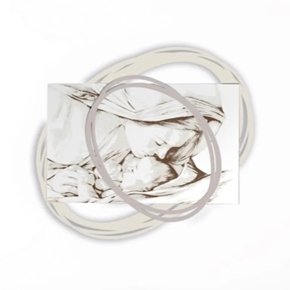 Imagem gravada a laser com o beijo de Maria a Jesus feita na Itália - Sylvie Viadurini