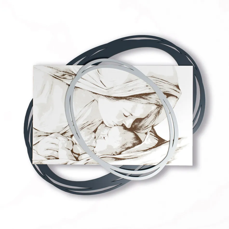 Imagem gravada a laser com o beijo de Maria a Jesus feita na Itália - Sylvie Viadurini