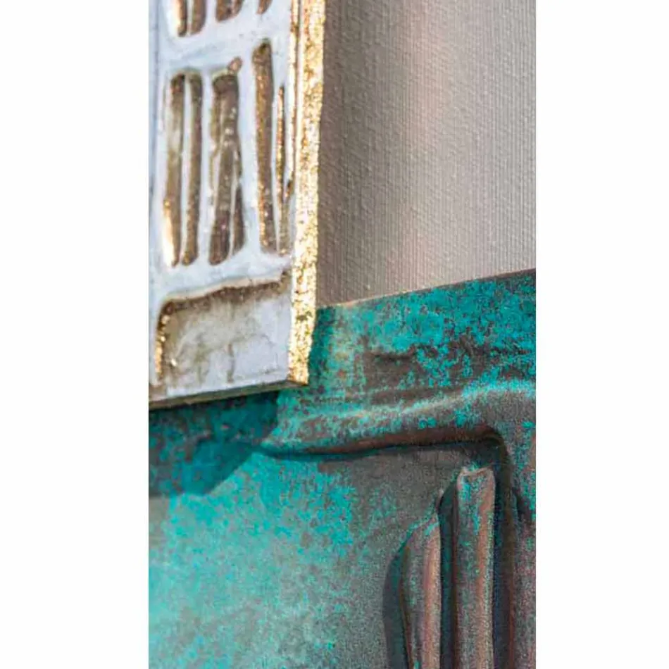 Pintura moderna com tela taupe e oito elementos texturais Andrew Viadurini